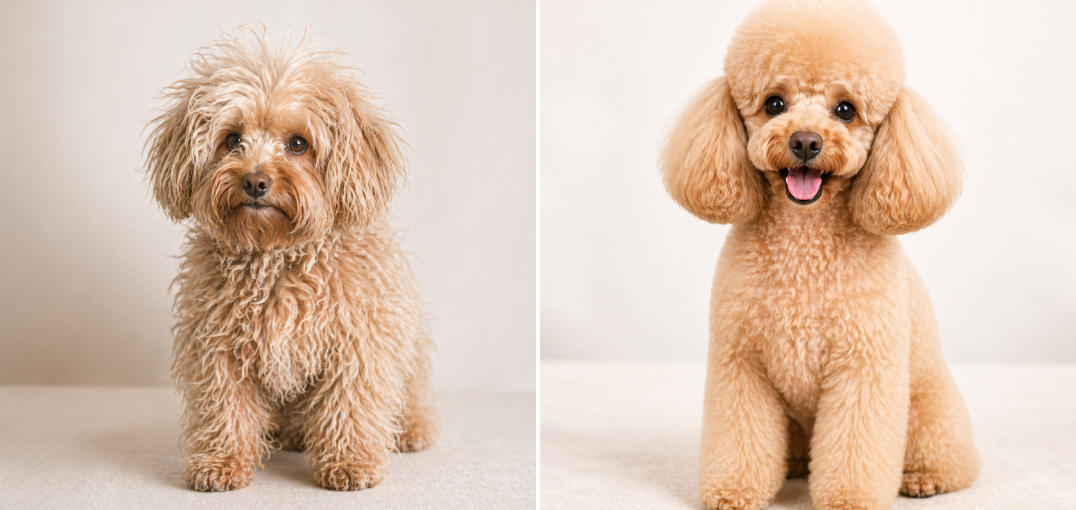 До и после груминга